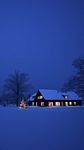 pic for Lonely House Winter Landscape And Christmas Tree 